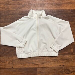 Cream Zip-Up Cropped Jacket